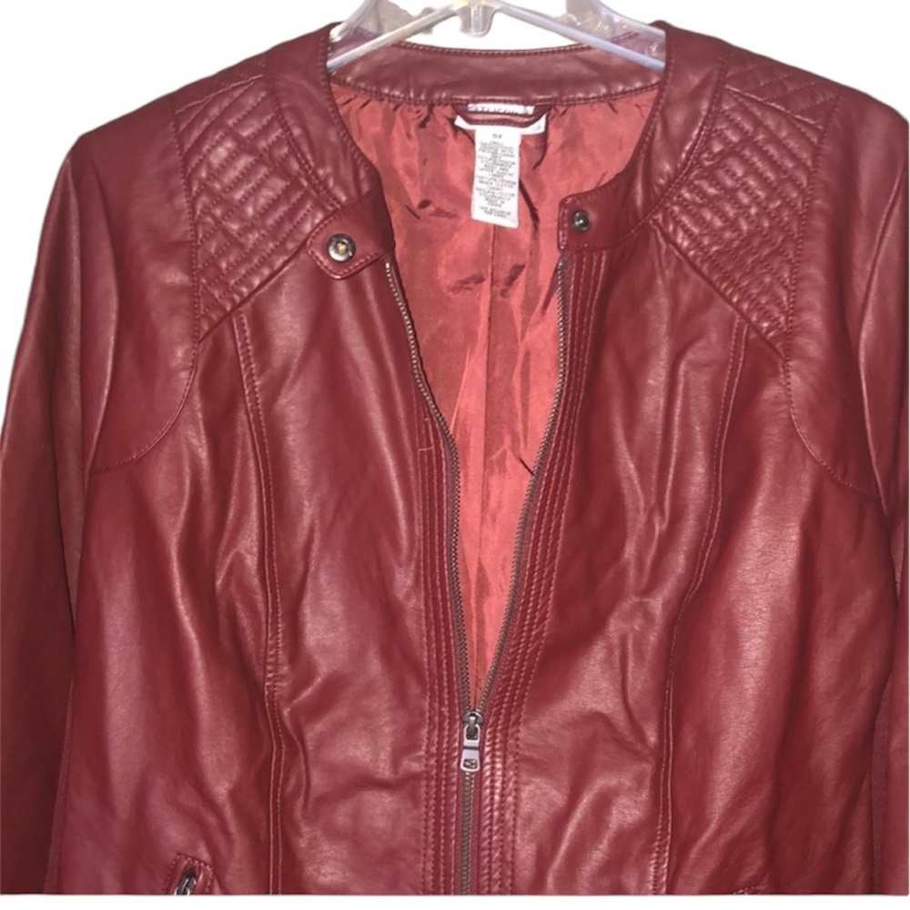 - Catherine’s faux leather jacket size OX Maroon